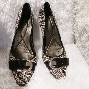 Cavezzale Made In Brazil Snakeskin Short Heels Size 8